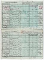 3db-os Postatakarékpénztári betétkönyv tétel , szatmárcsekei és okányi kiállítások, bejegyzésekkel