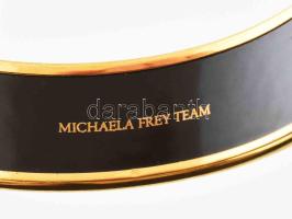 Michaela Frey karperec, zománc és arany dekorral, jelzett, hibátlan, d: 7 cm