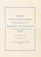 1926 Hódmezővásárhelyi Lovas Bandérium banderista táncmulatság, meghívó, kissé foltos