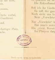 1893 Weinberger, Rudi: Pöstyen. Német nyelvű vers Pöstyén (Piešťany) felvidéki fürdővárosról. Leobsc...