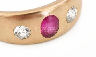 Arany (Au) 14K gyűrű, jelzett, méret: 66, brutó: 4,75 g