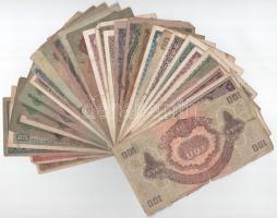 Vegyes 34db-os pengő bankjegy tétel, közte néhány korona bankjeggyel T:F,VG