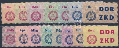 1963 Hivatalos, rendőrségi bélyegek Mi C 1-15 (3 bélyegen betapadásnyom / 3 stamps with gum disturcance)