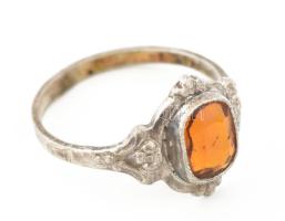 Antik ezüst(Ag) gyűrű, jelzett, méret: 44, bruttó: 1,1 g