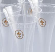 Ajka Crystal cserkész jelképes flőtepohár garnitúra. 6 darab, jelzett, kis pattogzással, m: 23,5 cm