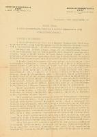 1945.IX.27. Közös levél a Szociáldemokrata Párt és a Magyar Kommunista Párt funkcionáriusaihoz, Szakasits Árpád és Rákosi Mátyás nyomtatott aláírásaival. Bp., Világosság-ny., 2 p. Kisebb lapszéli szakadásokkal, minimálisan foltos.