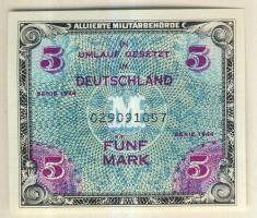 Németország szövetségi megszállás alatt 1944. 5M USA-nyomat kilencjegyű sorszámmal T:I