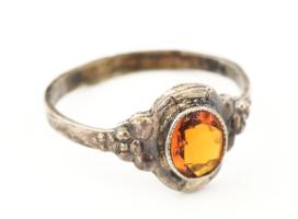 Antik ezüst(Ag) gyűrű, jelzett, méret: 48, bruttó: 1 g