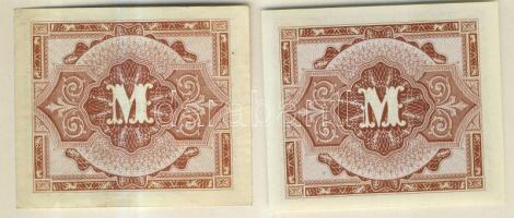 Németország szövetségi megszállás alatt 1944. 1/2M (2x) USA-nyomat kilencjegyű sorszámmal T:II