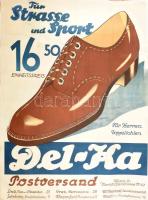 cca 1930 Del-Ka cipőreklám plakátja, német nyelven, restaurált, vászonra kasírozva, 127×94 cm