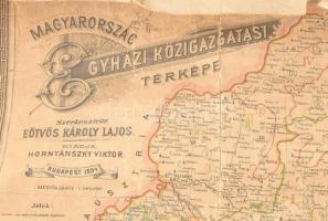 1894 Magyarország egyházi közigazgatási térképe, szerk.: Eötvös Károly Lajos, kiadja: Hornyánszky, 1...