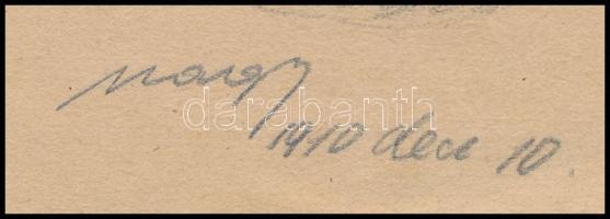 Nagy Ferenc (1892-1970): Kutya, 1910. Ceruza, papír, jelezve jobbra lent, apró lapszéli sérüléssel, ...