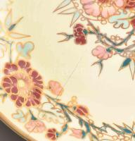 Zsolnay bambuszmintás 12 darab süteményes tányér. Jelzett, 3 darab repedéssel, d: 17,5 cm