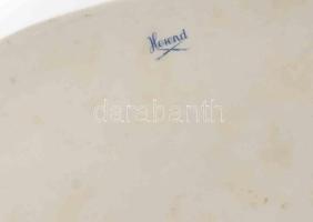 Herend zöldvirágos pecsenyés tál. 2. oszt. jelzéssel, kopással, 31,5x25,5 cm