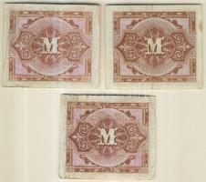 Németország szövetségi megszállás alatt 1944. 5M (3x) szovjet nyomat nyolcjegyű sorszámmal T:III