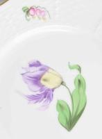 Herendi Kitty mintás süteményes készlet. Jelzett, hibátlan, 27,5x24,5 cm, tálak d: 16,5 cm