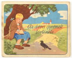 cca 1930-40 Az árva gyermek története, Bayer Aspirin reklám. Klösz coloroffset. Kiadói papírkötésben, hajtásnyommal, tűzött kötés mentén kissé foltos, kissé firkált.