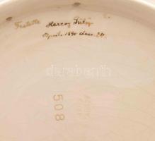 Schütz kerámiagyár, 1890, Kínaizáló mintás dísztál pár. Jelzett, kis sérülésekkel, d: 30 cm