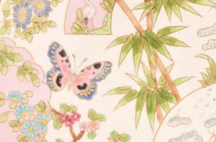 Schütz kerámiagyár, 1890, Kínaizáló mintás dísztál pár. Jelzett, kis sérülésekkel, d: 30 cm