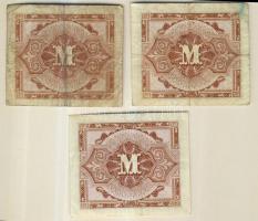 Németország szövetségi megszállás alatt 1944. 5M (3x) USA-nyomat kilencjegyű sorszámmal T:III