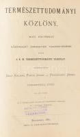 1880 Természettudományi Közlöny XII. köt., teljes évfolyam. Korabeli aranyozott gerincű félvászon kötésben, márványozott lapélekkel, sérült borítóval.