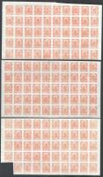 1913 Hírlapbélyeg 5 db fél ívben + 1 db 49-es tömbben, összesen 299 db bélyeg nagyon jó minőségben (47.840)