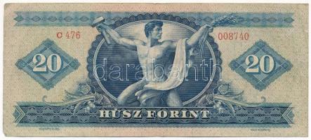 1949. 20Ft "C 476 008740" T:F Hungary 1949. 20 Forint "C 476 008740" C:F Adamo F...