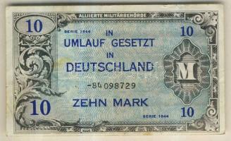 Németország szövetségi megszállás alatt 1944. 10M szovjet nyomat nyolcjegyű sorszámmal T:III