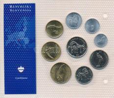 Szlovénia 1992-2003. 10st-50T (9xklf) "Európa utolsó pénzei" vákuumcsomagolt forgalmi össz...