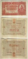 1848. 5Ft "Kossuth bankó" (3x) 2klf színvariáns T:III/IV + 1920. 2K T:I