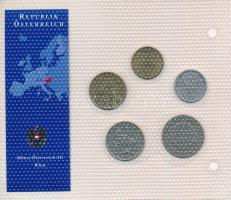 Ausztria 1974-1997. 10gr-10Sch (5xklf) "Európa utolsó pénzei" vákuumcsomagolt forgalmi öss...
