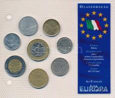 Olaszország 1953-1997. 5L-1000L (8xklf) "Európa utolsó pénzei" vákuumcsomagolt forgalmi összeállítás T:UNC-VF Italy 1953-1997. 5 Lire - 1000 Lire (8xdiff) "Europe's last coins" coin set in vacuum packing C:UNC-VF