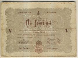 1848. 5Ft "Kossuth bankó" (3x) 2klf színvariáns T:III/IV + 1920. 2K T:I