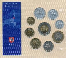 Litvánia 1991-2001. 1c-5L (9xklf) "Európa utolsó pénzei" vákuumcsomagolt forgalmi összeáll...