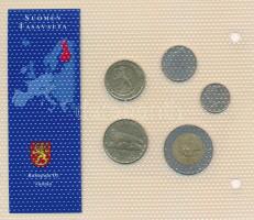 Finnország 1990-1995. 10p-10M (5xklf) "Európa utolsó pénzei" vákuumcsomagolt forgalmi össz...
