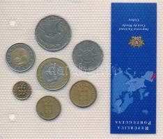 Portugália 1988-1999. 1Esc-200Esc (7xklf) "Európa utolsó pénzei" vákuumcsomagolt forgalmi ...