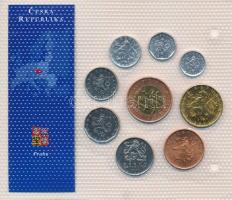 Csehország 1993-2004. 10h-50K (9xklf) "Európa utolsó pénzei" vákuumcsomagolt forgalmi össz...