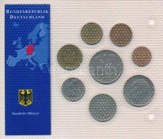Németország 1950-1994. 1pf-5M (8xklf) "Európa utolsó pénzei" vákuumcsomagolt forgalmi össz...