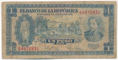 Kolumbia 1953. 1P T:VG folt Colombia 1953. 1 Peso Oro C:VG spot Krause P#398