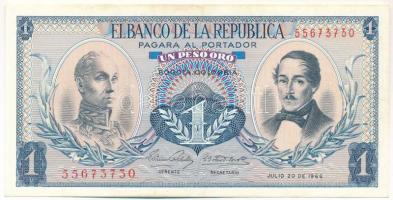 Kolumbia 1966. 1P T:AU Colombia 1966. 1 Peso Oro C:AU Krause P#404d