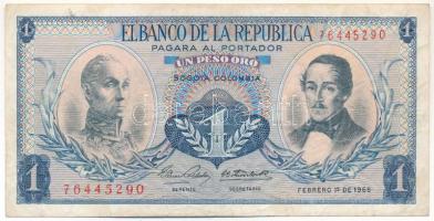 Kolumbia 1968. 1P T:F Colombia 1968. 1 Peso Oro C:F Krause P#404d