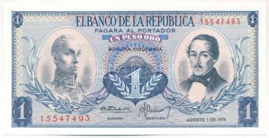 Kolumbia 1974. 1P T:UNC Colombia 1974. 1 Peso Oro C:UNC Krause P#404e