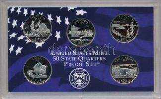 Amerikai Egyesült Államok 2005S 1/4$ Cu-Ni "50 állam - Kalifornia, Minnesota, Oregon, Kansas, N...