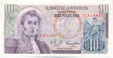 Kolumbia 1980. 10P T:UNC Colombia 1980. 10 Pesos Oro C:UNC Krause P#407g