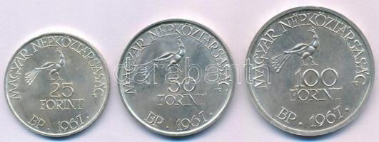 1967. 25Ft Ag + 50Ft Ag + 100Ft Ag "Kodály sor" T:BU Adamo EM22, EM23, EM24