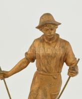 1926 Weinhoffer Károly szobor, "1896 Weinhoffer Károly 1926 Vígszínház" felirattal. Ón, ta...