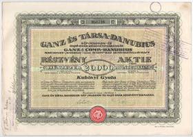 Budapest 1923. "Ganz és Társa- Danubius Gép-, Waggon- és Hajó-Gyár Részvénytársaság" részv...