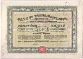 Budapest 1923. "Ganz és Társa- Danubius Gép-, Waggon- és Hajó-Gyár Részvénytársaság" részv...