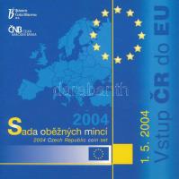 Csehország 2004. 50h-50K forgalmi sor (7xklf) + &quot;Csehország belépése az Európai Unióba&quot; Cu-Ni emlékérem karton dísztokban T:UNC Czech Republic 2004. 50 Haléřů - 50 Korun coin set (7xdiff) + &quot;The Czech Republic enters the European Union&quot; commemorative medallion in cardboard case T:UNC