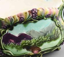 Szecessziós jardiniere. Jelzett, kopással, 22x11x11 cm